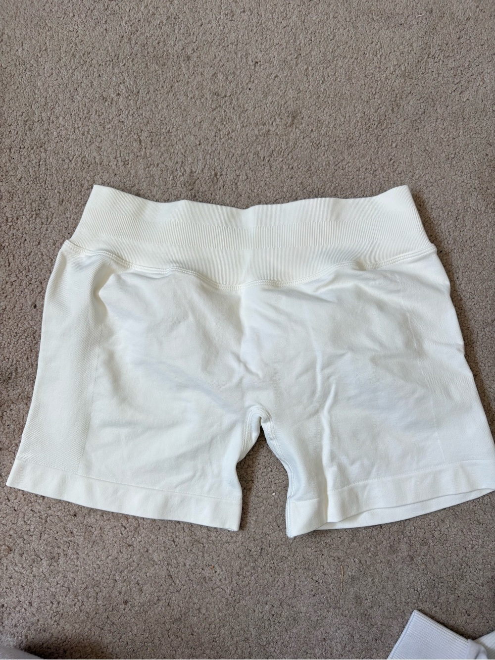 Women’s white gym shorts